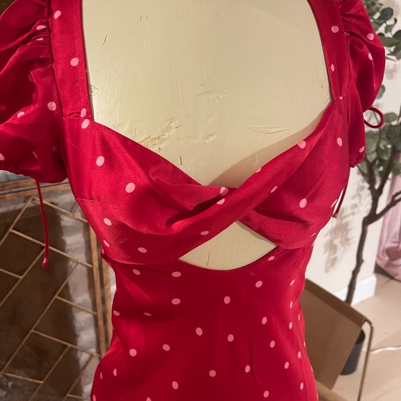 ASOS satin red polka dot dress - Picture 5 of 6